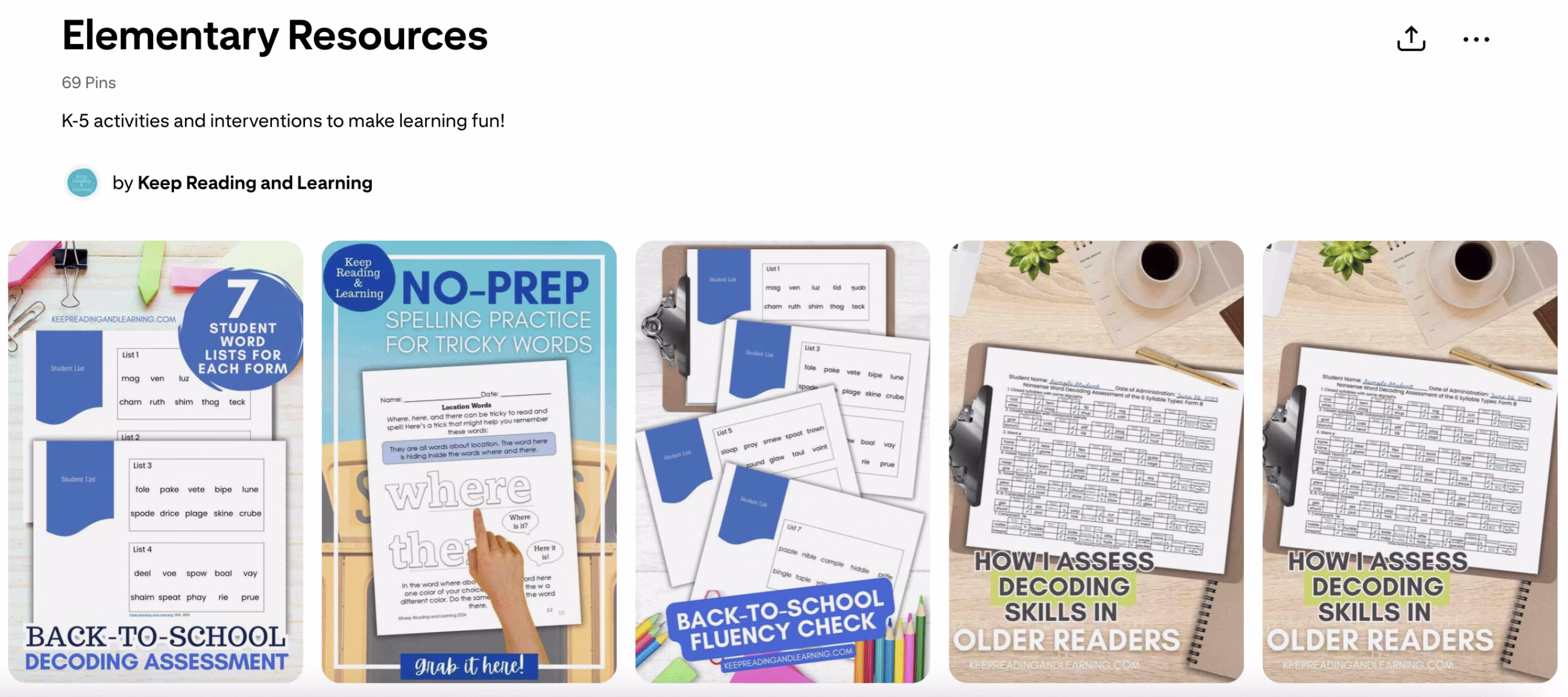Pinterest pin example for classroom resources