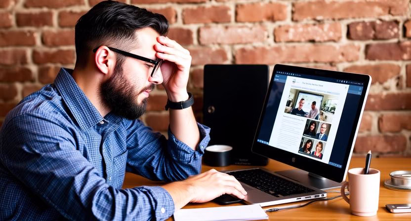 Philadelphia business owner looking frustrated at slow website performance